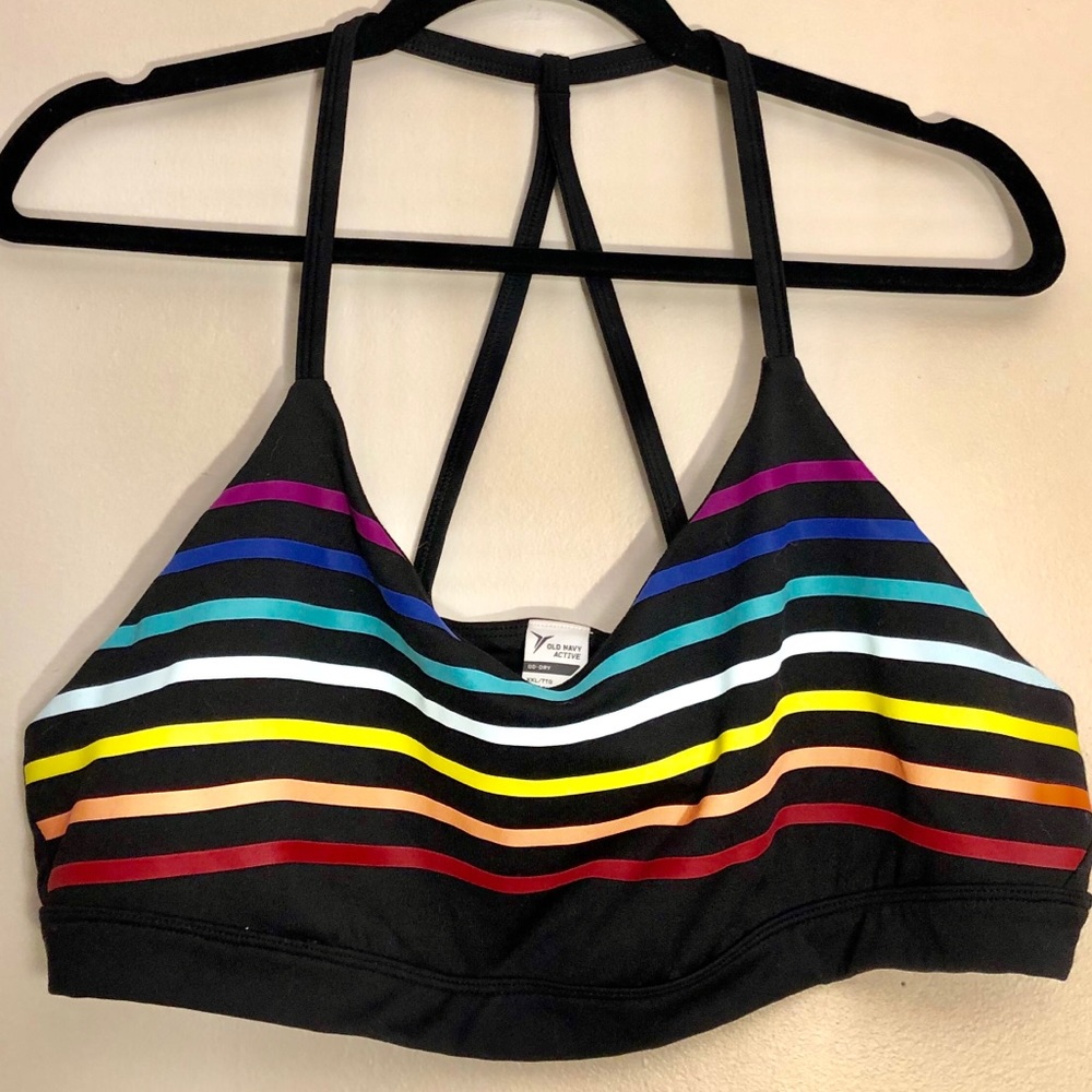 Old Navy Active Rainbow Stripe Sports Bra
